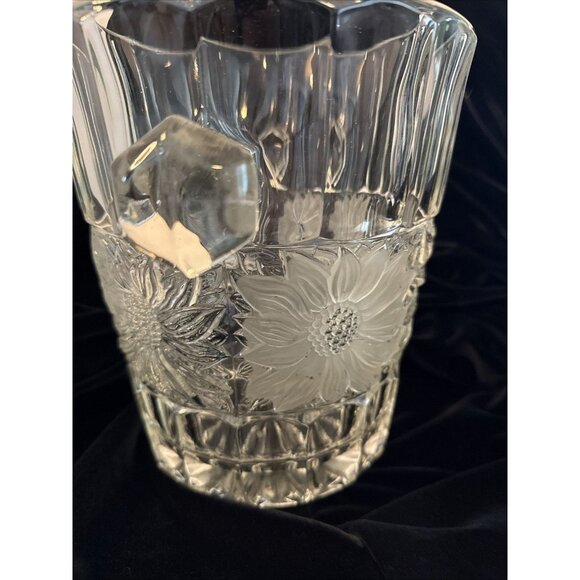 Rare Champagne Ice Bucket Sunflower Motif Heavy Crystal Glass. - Picture 8 of 13